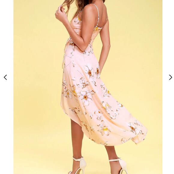 J.O.A. Celadine Blush Pink Floral High Low Dress - Picture 9 of 9